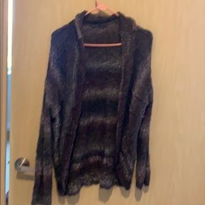 XL Prana Open, shawl collar, purple/multi Sweater